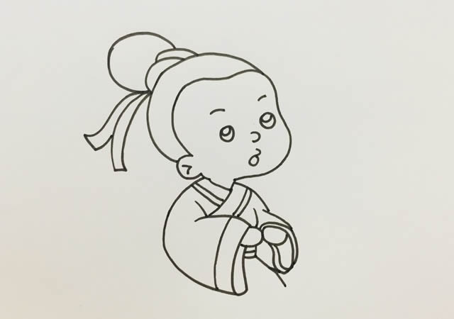 古代小男孩简笔画步骤图片大全