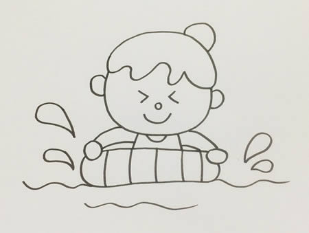 小孩游泳简笔画怎么画简单又好看