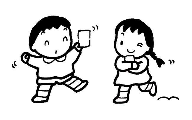 男女做游戏简笔画图片大全