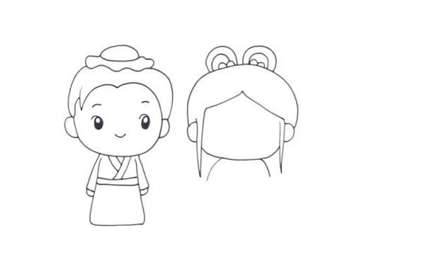 牛郎织女简笔画彩色画法步骤图片