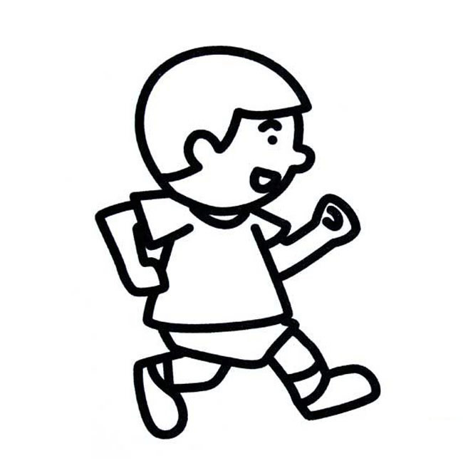 跑步的小孩人物简笔画步骤图片大全