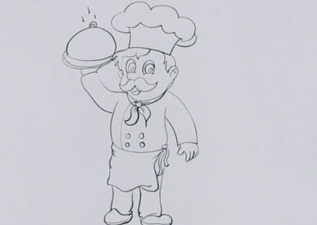 厨师简笔画怎么画步骤图片