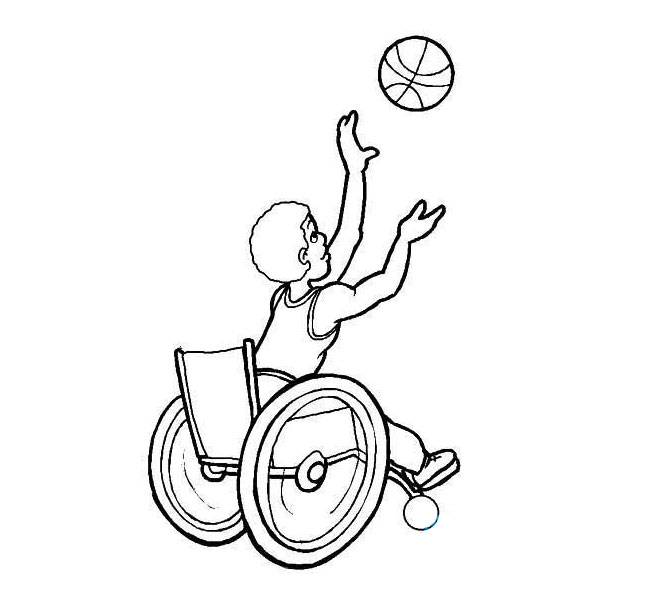 轮椅篮球简笔画图片大全