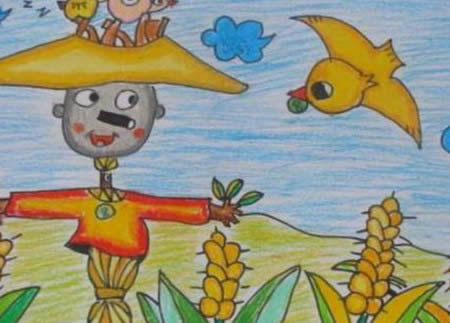 稻草人简笔画图片大全简单又漂亮-稻草人简笔画