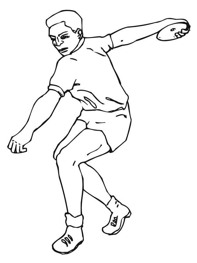 掷铁饼运动员简笔画简单画法图片