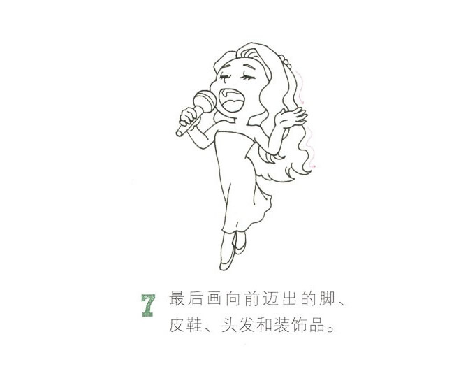 歌手简笔画图片