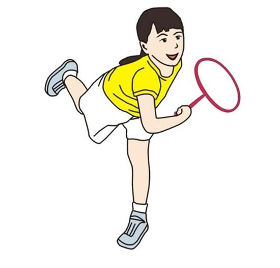 打羽毛球卡通彩色简笔画
