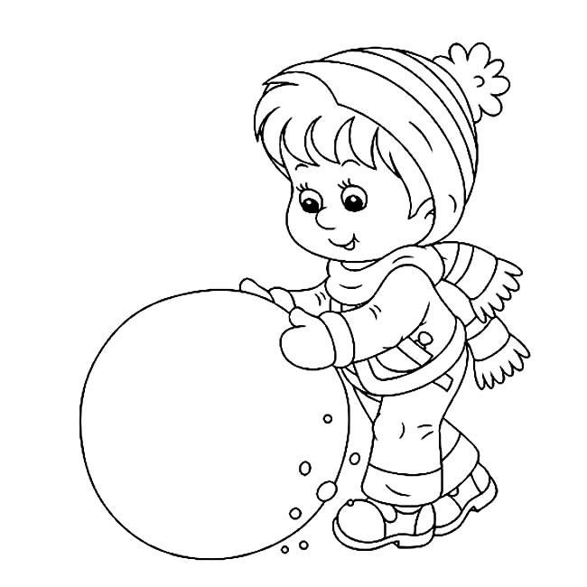 滚雪球的小孩人物简笔画步骤图片大全