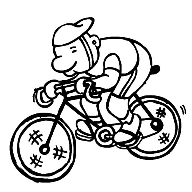 自行车运动员人物简笔画步骤图片大全