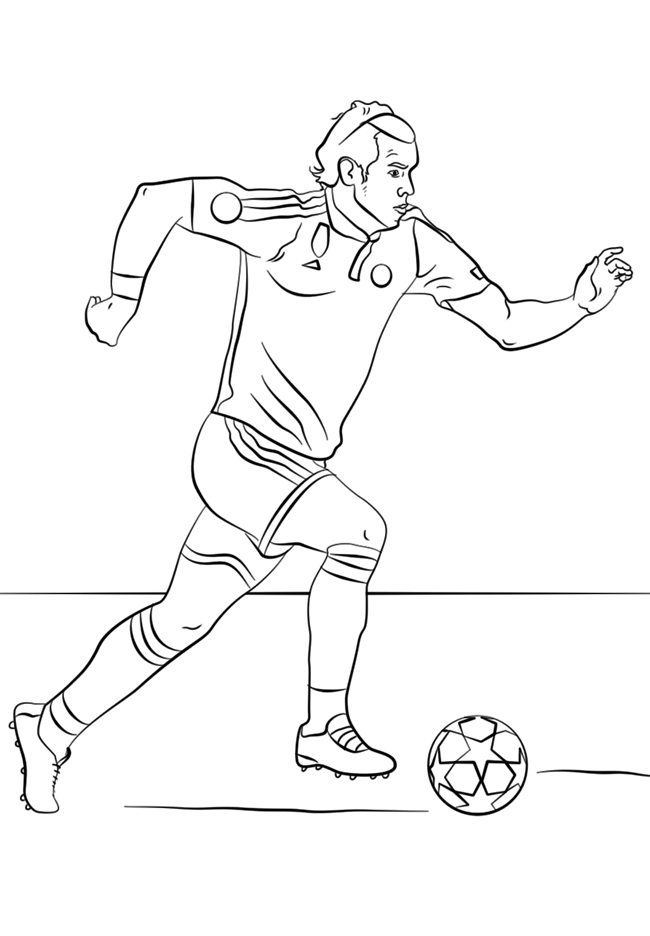 格瑞斯・贝尔足球运动员简笔画