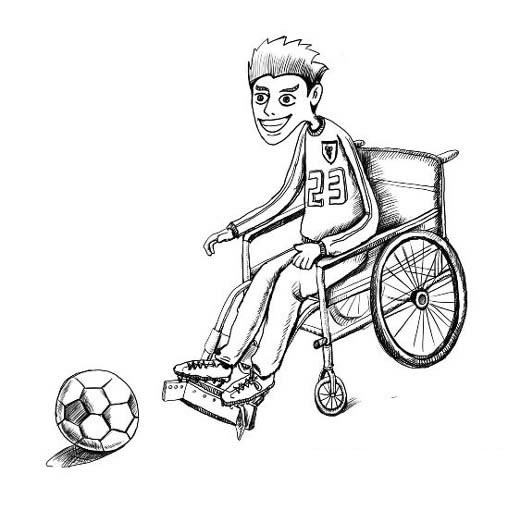 残疾人打篮球简笔画的画法