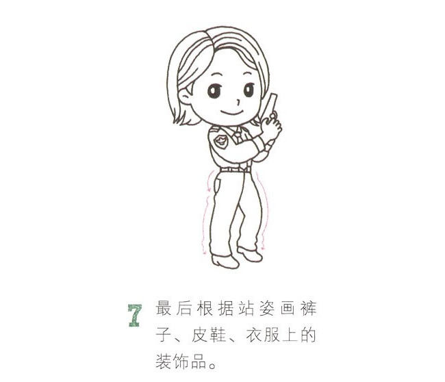 女警察简笔画图片