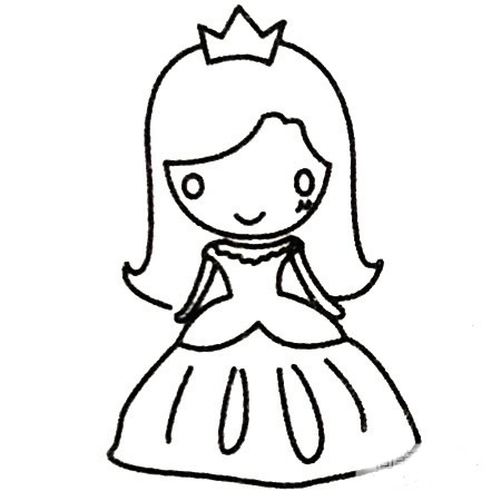4.最后画衣服上的花纹和双手。