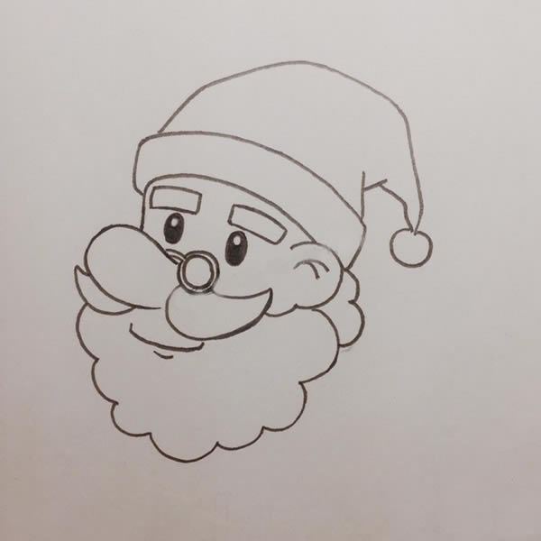 圣诞老人简笔画的画法步骤教程