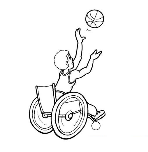 残疾人打篮球简笔画的画法