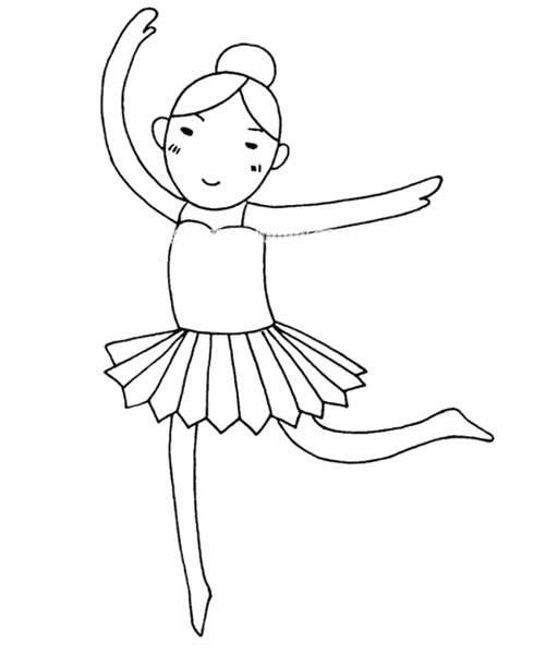 芭蕾舞女孩简笔画简单步骤图