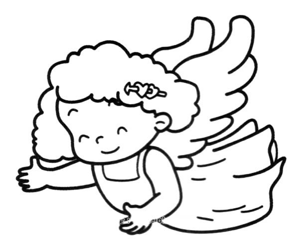 长着翅膀的小女孩简笔画图片
