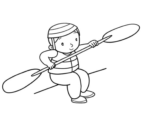 练习划船的小男孩简笔画图片_划船的小男孩简单画法