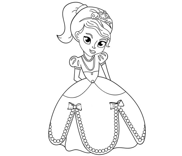穿着漂亮公主裙的公主简笔画图片_公主的简单画法