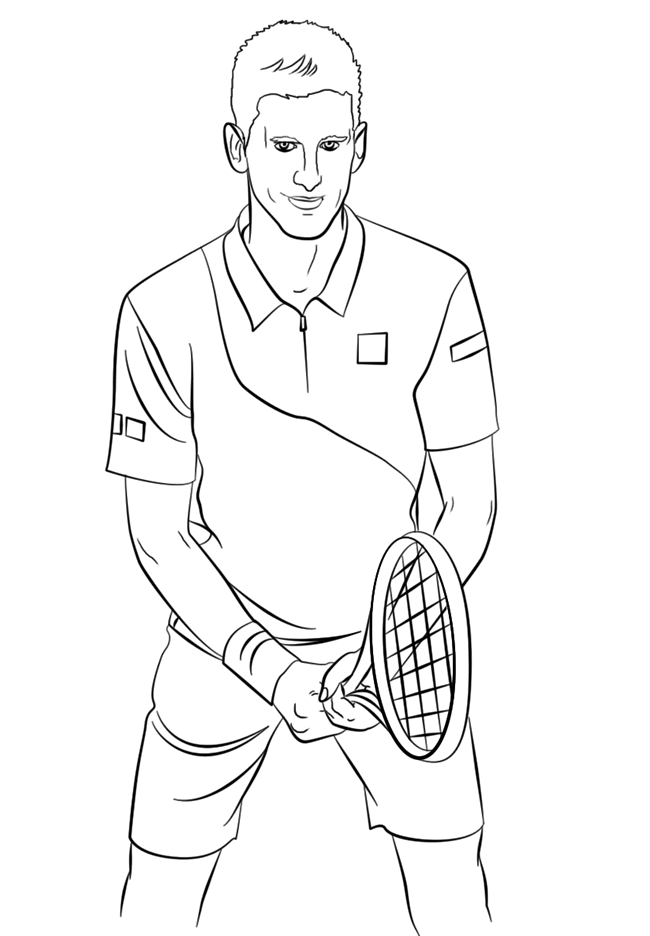 诺瓦克乔科维奇网球运动员简笔画图片