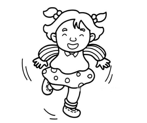 奔跑的小女孩简笔画图片