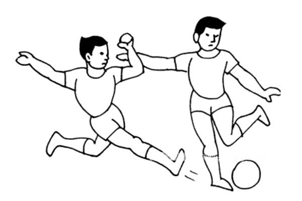 踢足球运动简笔画图片_踢足球的简单画法