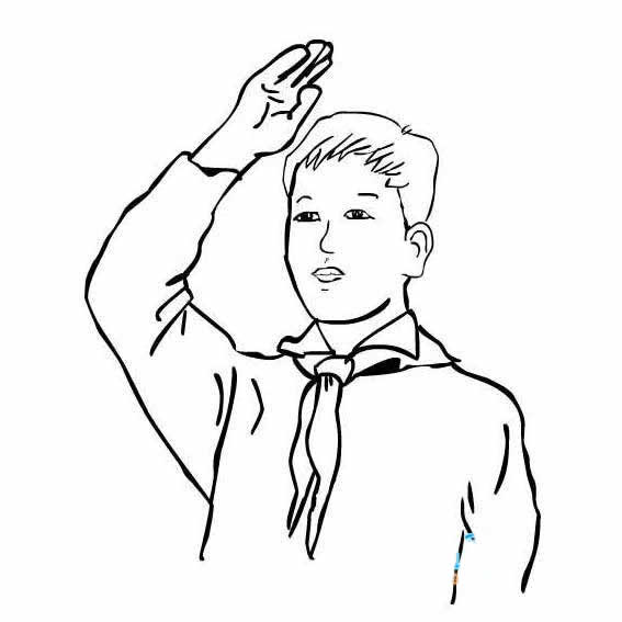 敬礼的少先队员简笔画图片