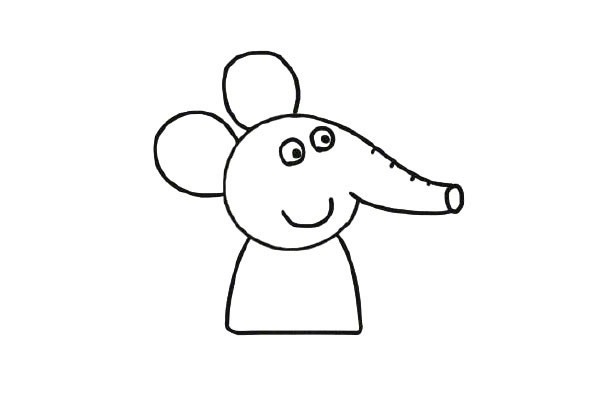 小猪佩奇里的小象艾米丽简笔画