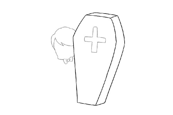 万圣节吸血鬼简笔画步骤二