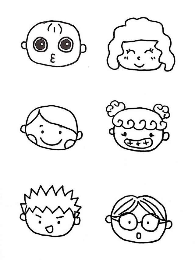 小男孩小女孩头像简笔画