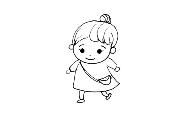 购物归来的妈妈简笔画
