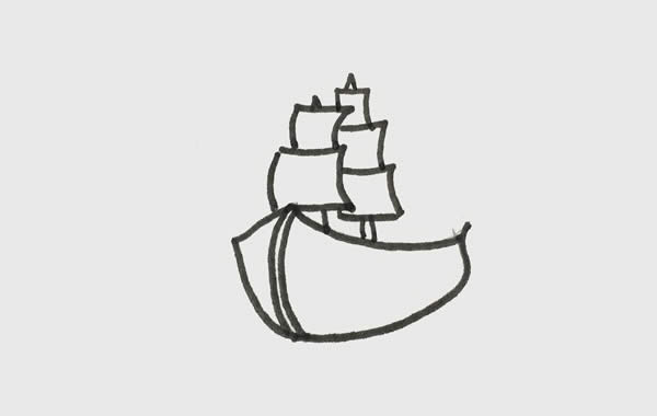 古代的船的简笔画步骤图片
