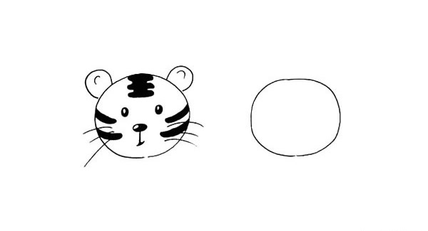 老虎和熊猫头像简笔画