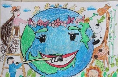 争做环保小卫士保护环境人人有责主题儿童画图片