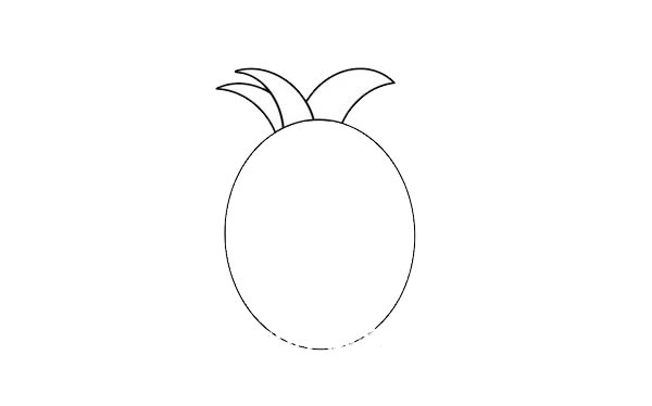 菠萝简笔画画法图片
