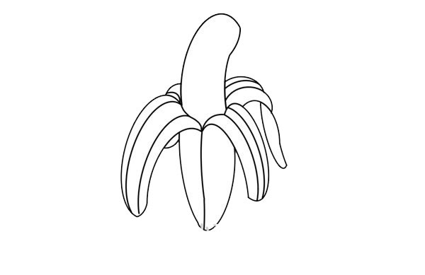 剥开的香蕉简笔画画法步骤图片
