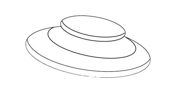 UFO飞碟简笔画画法步骤图片