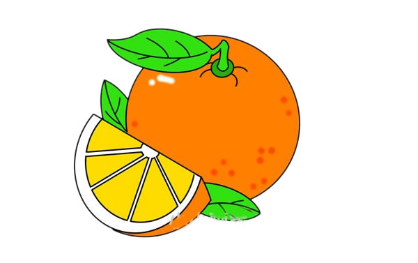 橙子怎么画简单又好看图片 橙子简笔画步骤图解教程