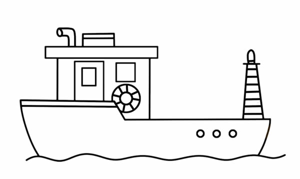渔船怎么画漂亮又简单_渔船简笔画画法步骤图片教程