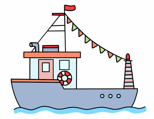 渔船怎么画漂亮又简单_渔船简笔画画法步骤图片教程