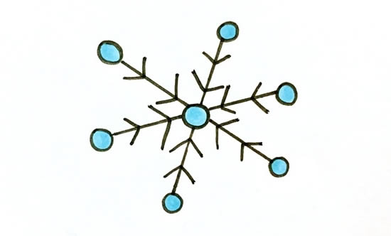 圣诞雪花简笔画