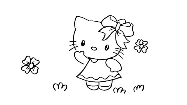 hello kitty简笔画步骤图