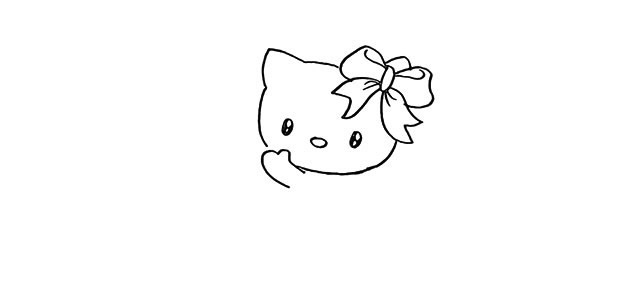 hello kitty简笔画步骤图