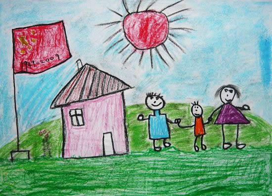 喜贺建国70周年的国庆节儿童画图片