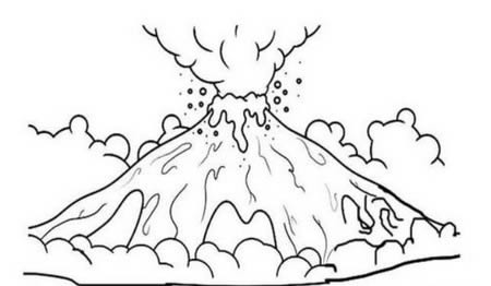 火山喷发怎么画简笔画简单又好看