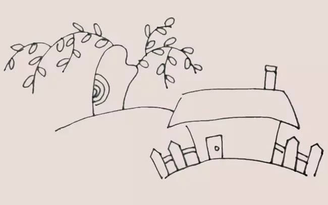 房子小树简笔画