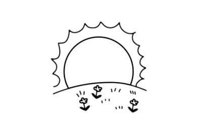 日出风景简笔画图片