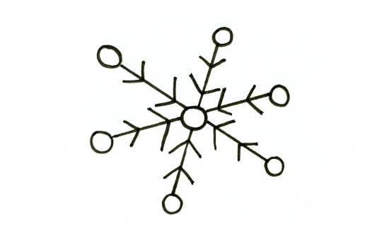 圣诞雪花简笔画