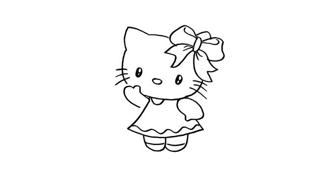hello kitty简笔画步骤图