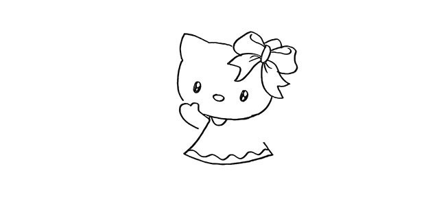 hello kitty简笔画步骤图